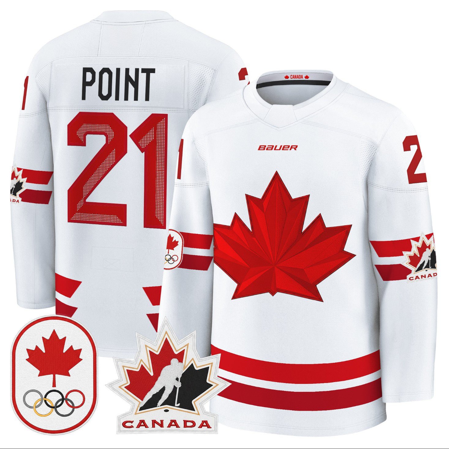 Brayden Point Jersey #21 Canada Olympic Premium Hockey Stitched White