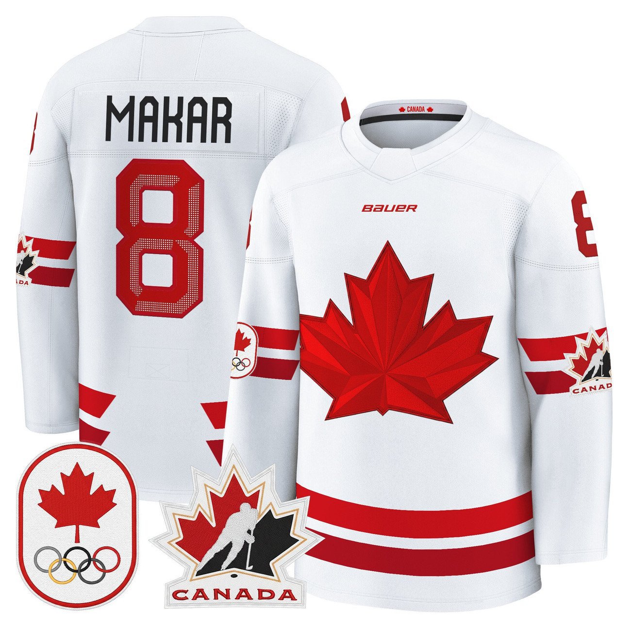 Cale Makar Jersey #8 Canada Olympic Premium Hockey Stitched White