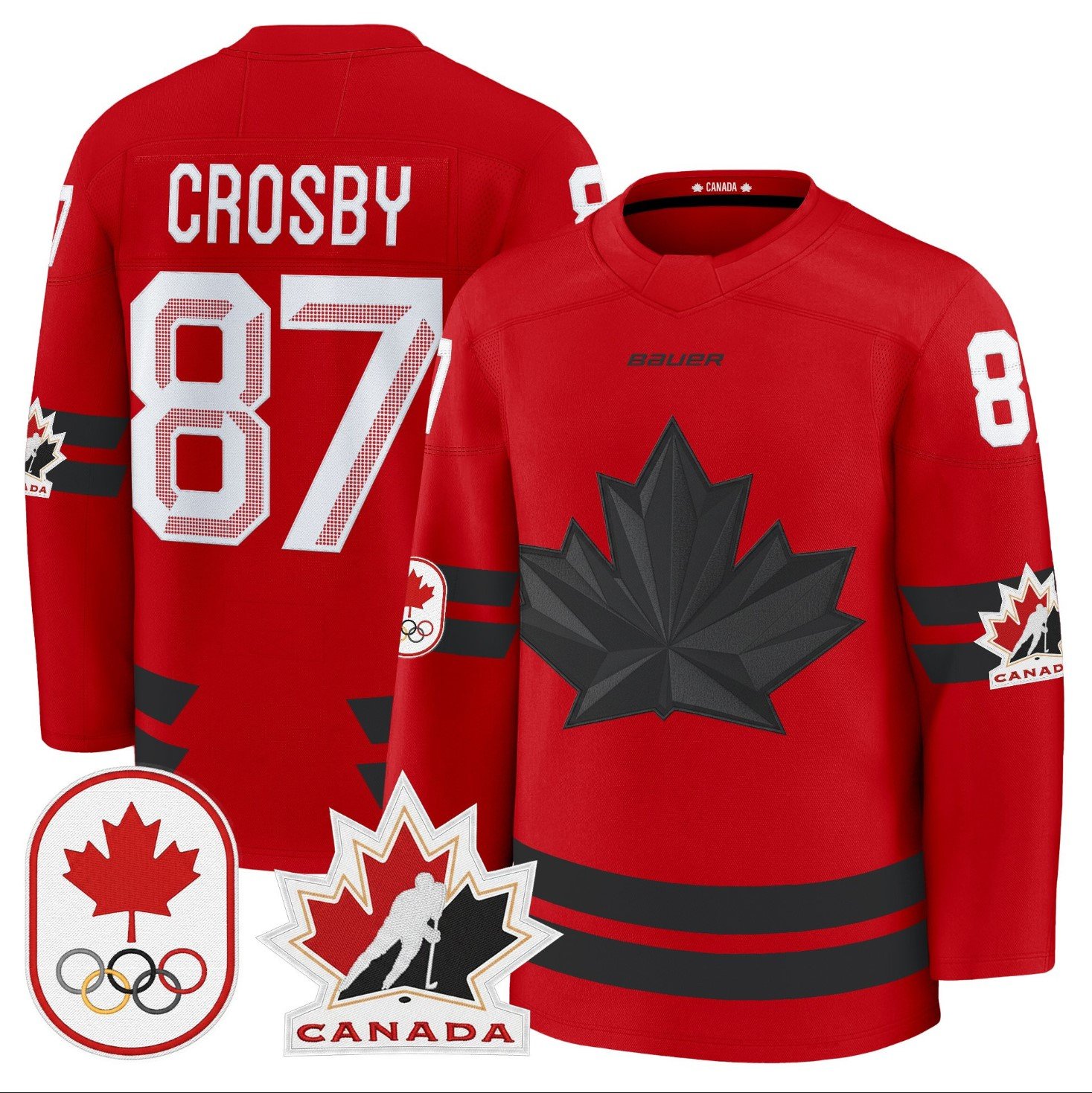 Sidney Crosby Jersey #87 Canada Olympic Premium Hockey Stitched Red