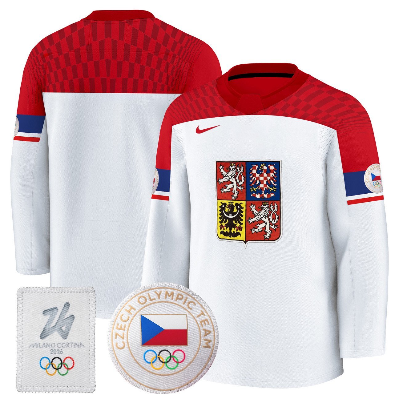 Team Jersey Czechia Olympic 2026 Premium Hockey Stitched White