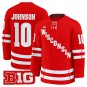 Mark Johnson Jersey #10 Wisconsin Badgers 2025-26 Premium Stitched Red