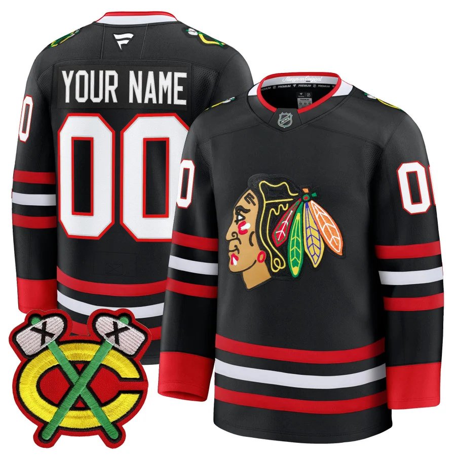 Custom Chicago Blackhawks Jersey 2025-26 Premium Stitched Black
