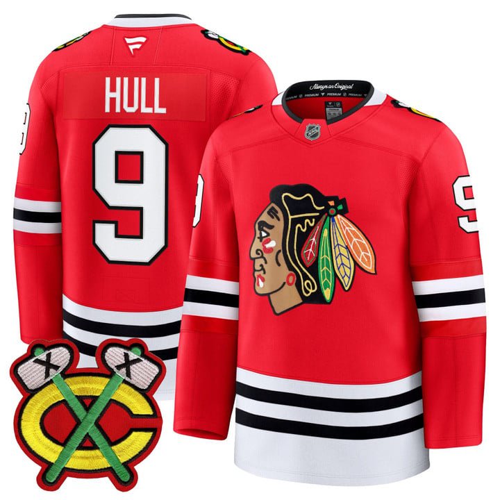 Bobby Hull Jersey #9 Chicago Blackhawks 2025-26 Premium Stitched Red