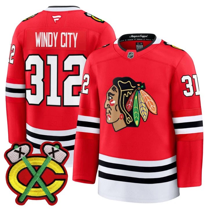 Windy City Jersey #312 Chicago Blackhawks 2025-26 Premium Stitched Red
