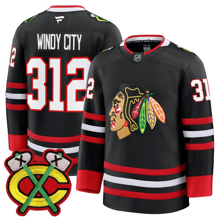 Windy City Jersey #312 Chicago Blackhawks 2025-26 Premium Stitched Black