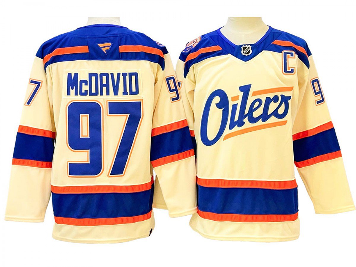 Edmonton Oilers #97 Connor McDavid Light Beige Alternate Jersey