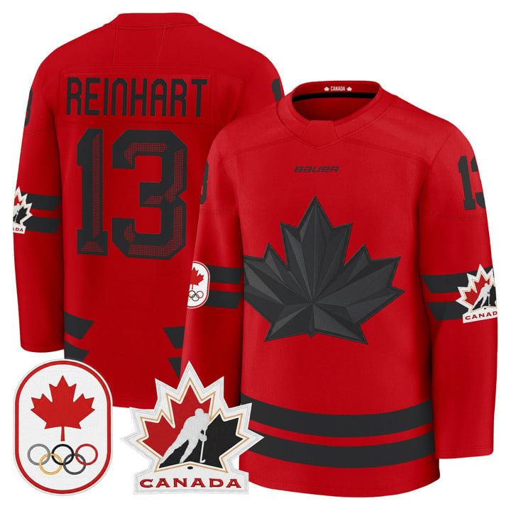 Sam Reinhart Jersey #13 Canada Olympic Premium Hockey 2026 Stitched Red