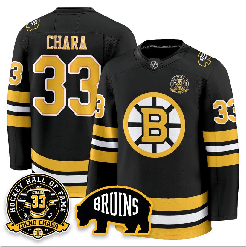 Zdeno Chara Jersey #33 Boston Bruins Premium Hockey Zdeno Chara HOF Stitched Black