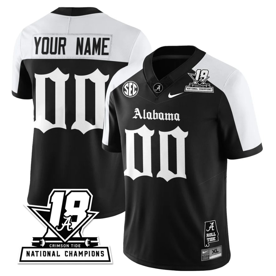 Custom Crimson Jersey 18x-Time National Champions Gothic Stitched