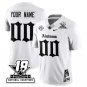 Custom Crimson Jersey 18x-Time National Champions Gothic Stitched White