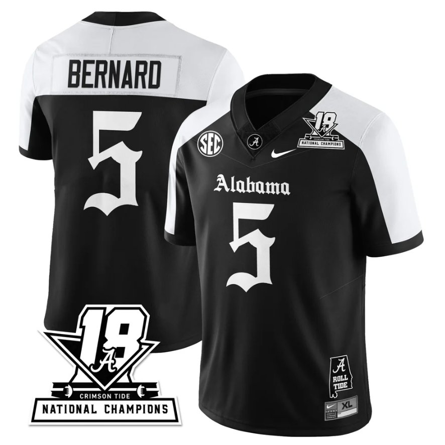 Germie Bernard Jersey #5 Alabama Crimson 18x-Time National Champions Gothic Alter