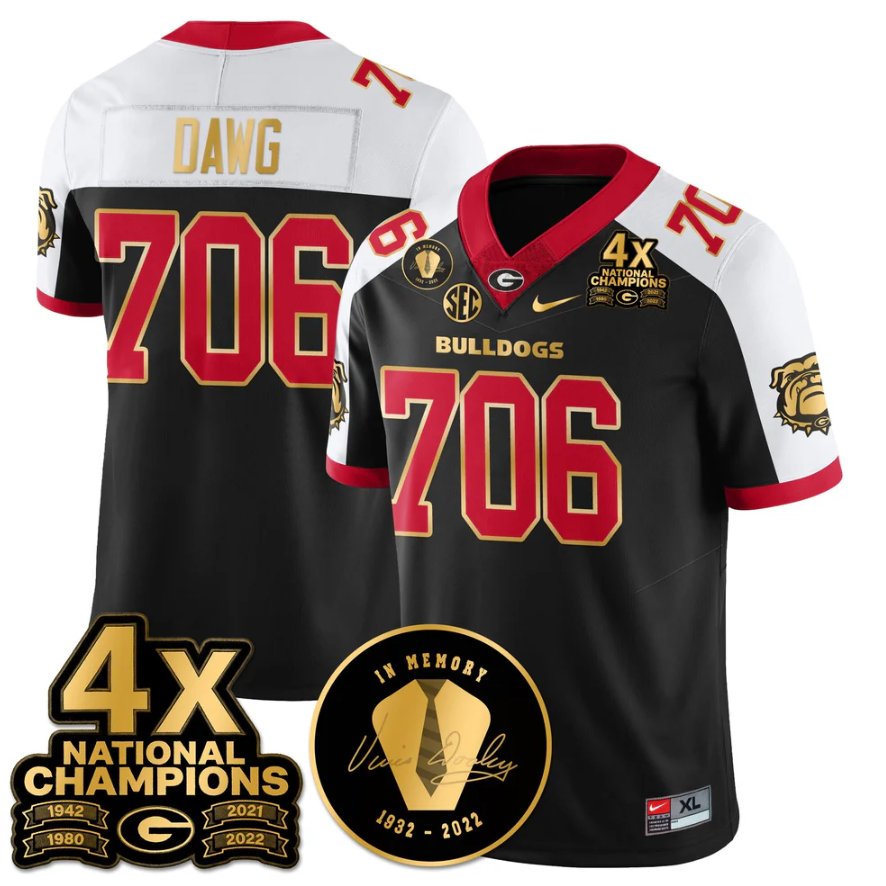 Dawg Jersey #706 Georgia B 4x-Time National Champions Stitched Alter