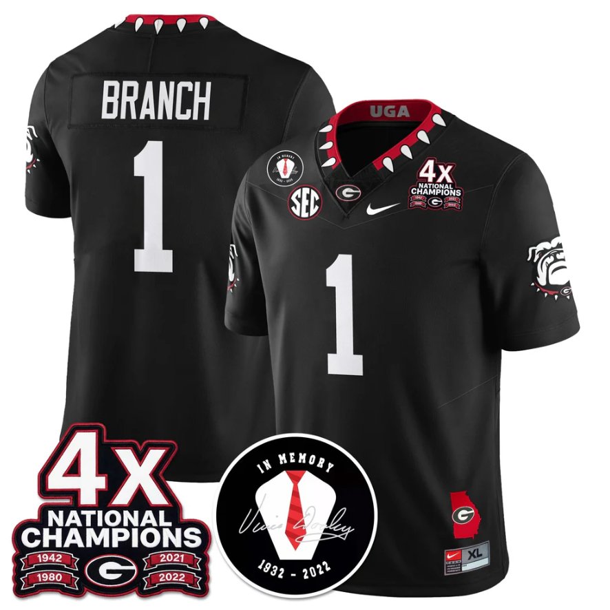 Chauncey Bowens Jersey #33 Georgia B4x-Time National Champions Stitched Gold Trim