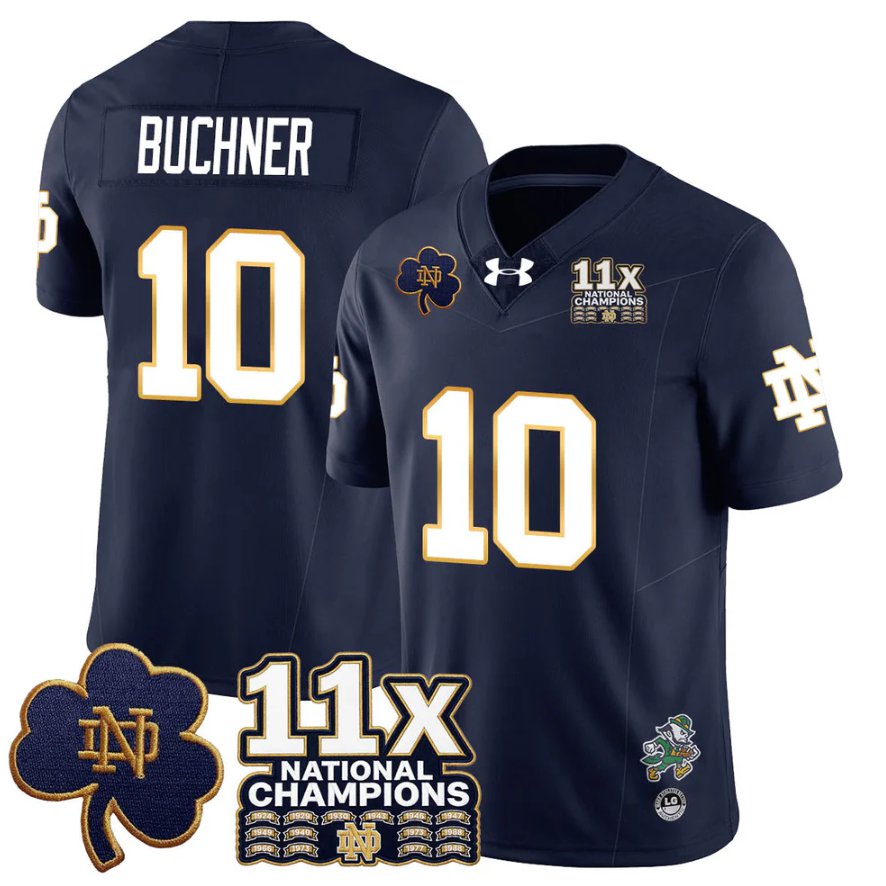 Tyler Buchner Jersey #10 Notre 11x-Time National Champions Stitched Navy