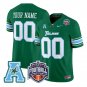 Custom Tulane Green Wave Jersey 2025 AAC Championship Vapor Stitched Green