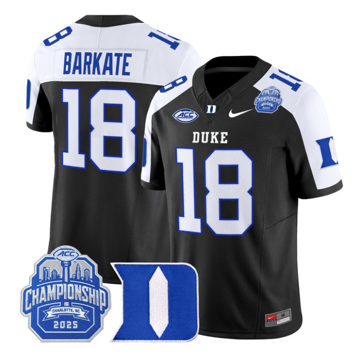 Cooper Barkate Jersey #18 Duke Devils 2025 ACC Championship Stitched Black Alter