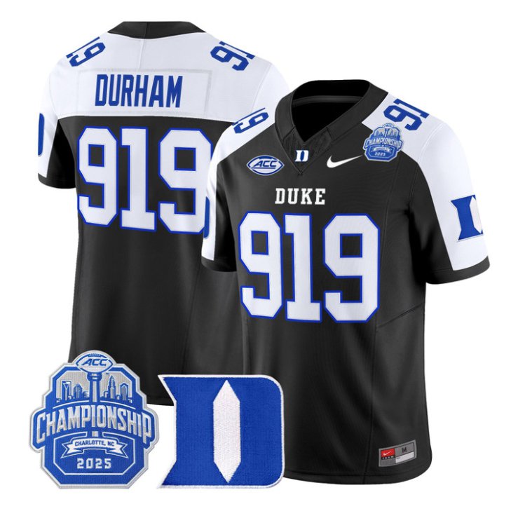 Durham Jersey #919 Duke Devils 2025 ACC Championship Stitched Black Alter