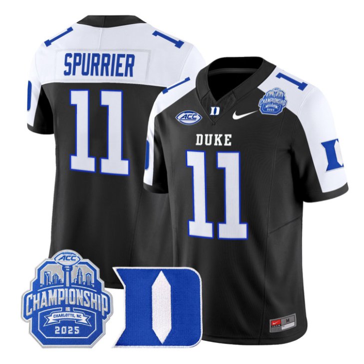 Steve Spurrier Jersey #11 Duke Devils 2025 ACC Championship Stitched Black Alter