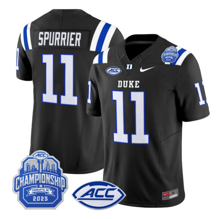 Steve Spurrier Jersey #11 Duke Devils 2025 ACC Championship Stitched Black