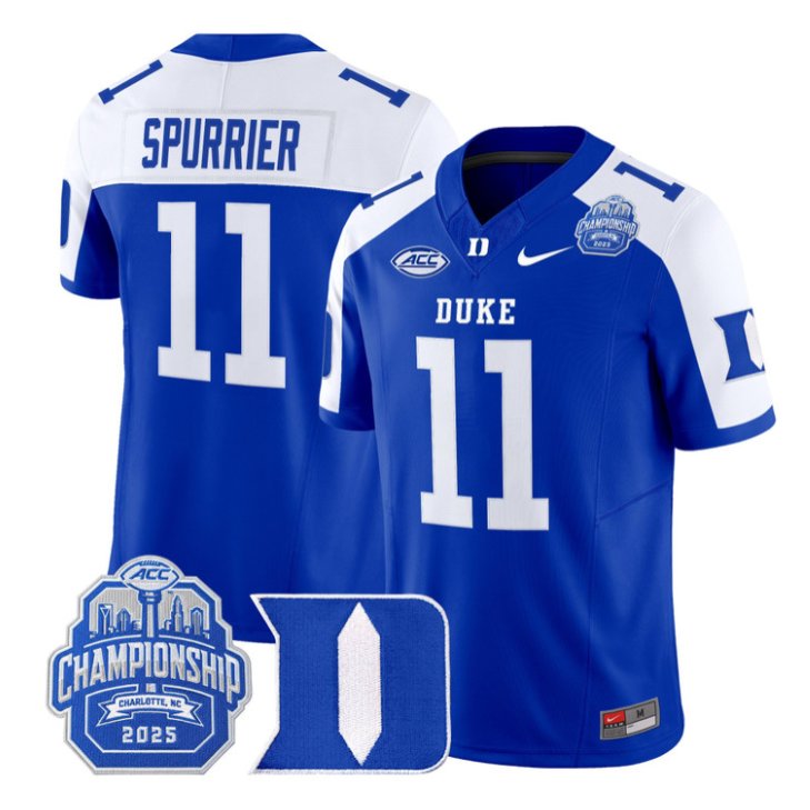 Steve Spurrier Jersey #11 Duke Devils 2025 ACC Championship Stitched Royal Alter