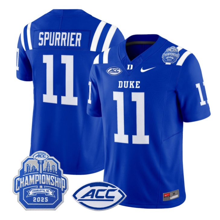 Steve Spurrier Jersey #11 Duke Devils 2025 ACC Championship Stitched Royal