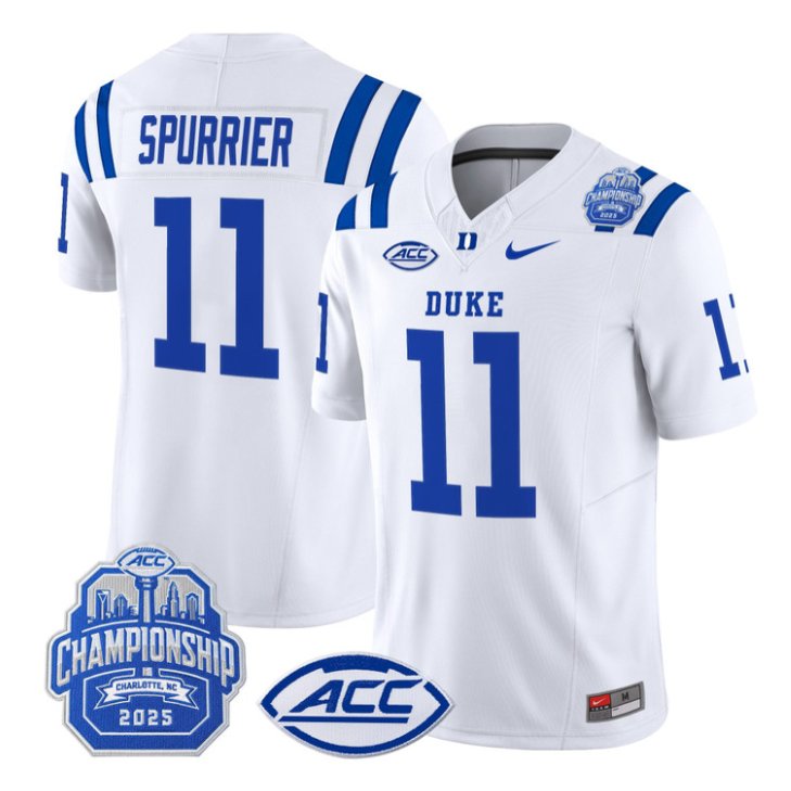 Steve Spurrier Jersey #11 Duke Devils 2025 ACC Championship Stitched White