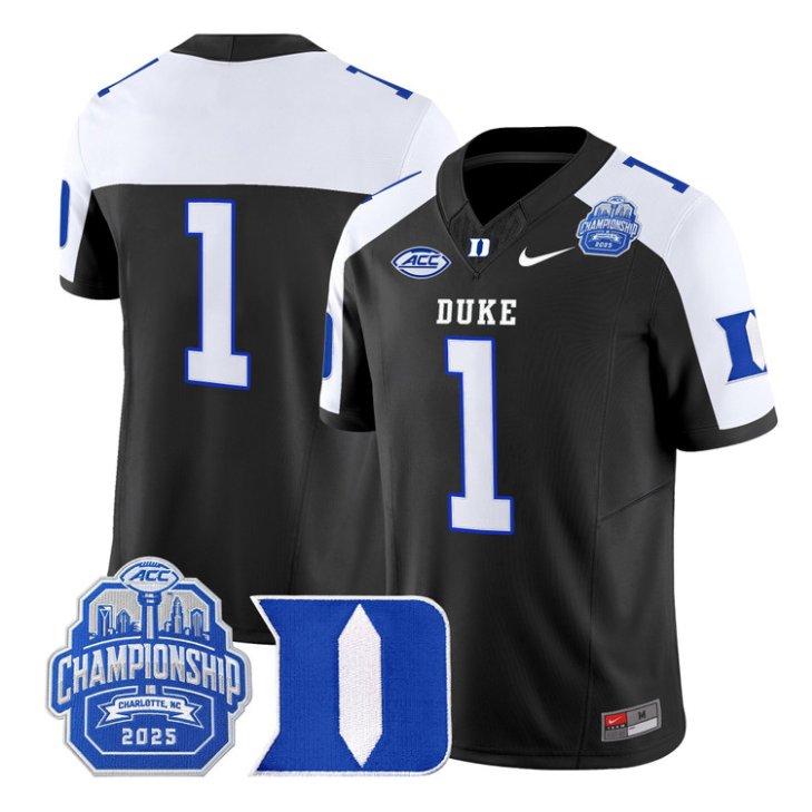 Team Jersey #1 Duke Devils 2025 ACC Championship Limited Stitched Black Alter