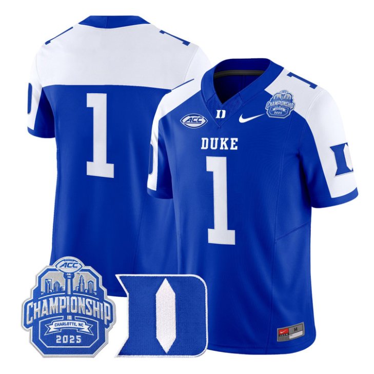 Team Jersey #1 Duke Devils 2025 ACC Championship Limited Stitched Royal Alter