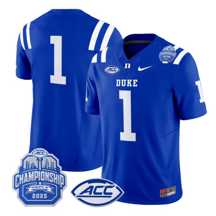 Team Jersey #1 Duke Devils 2025 ACC Championship Limited Stitched Royal