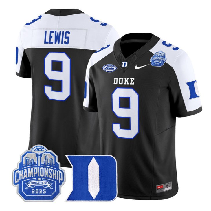 Thad Lewis Jersey #9 Duke Devils 2025 ACC Championship Stitched Black Alter