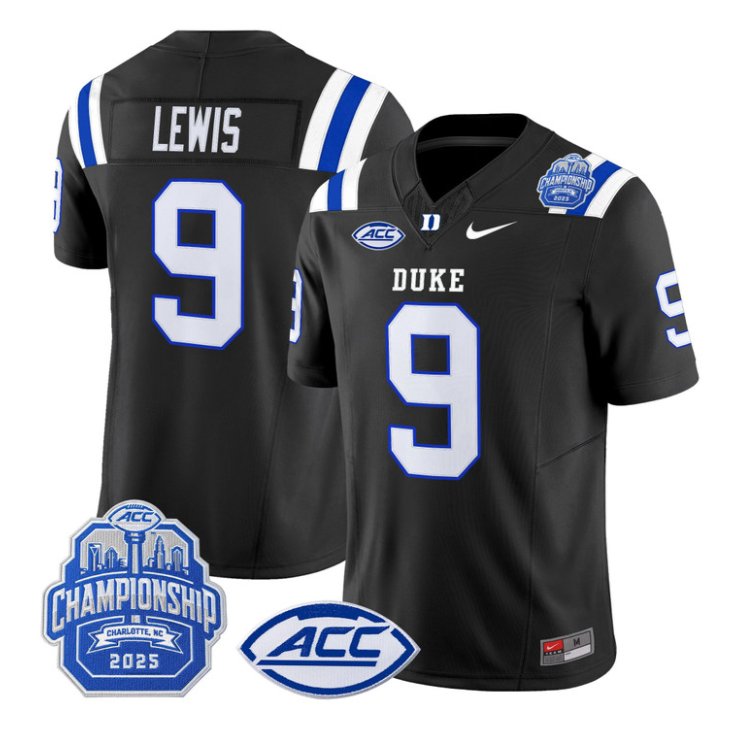 Thad Lewis Jersey #9 Duke Devils 2025 ACC Championship Stitched Black