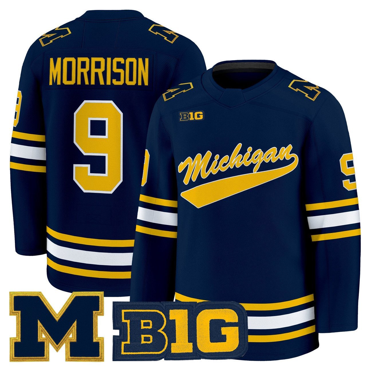 Brendan Morrison Jersey #9 Michigan Wolverines 2025-26 Premium Stitched Navy