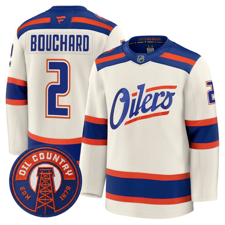 Evan Bouchard Jersey #2 Edmonton Oilers 2025 -2026 Premium All Stitched