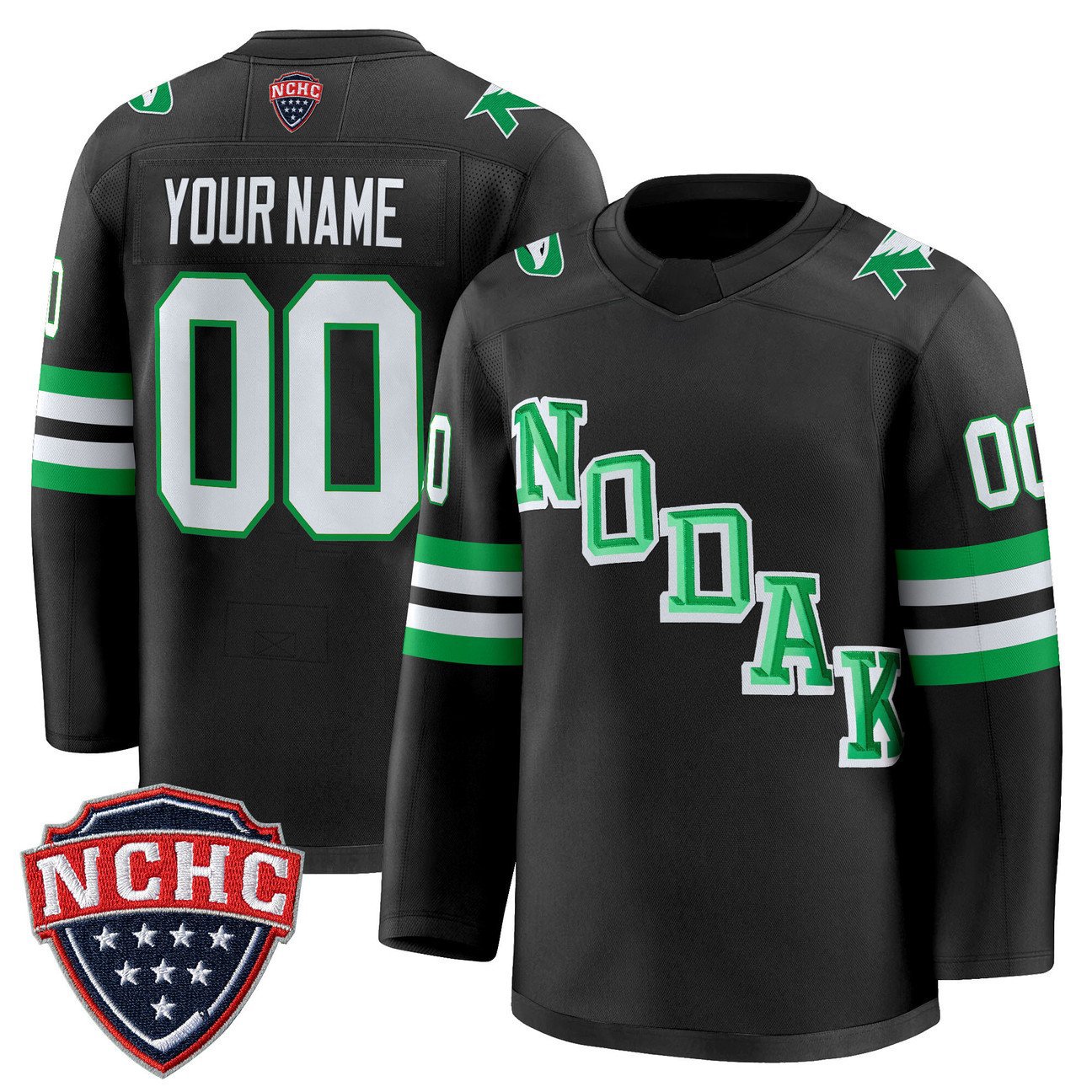 Custom North Dakota Fighting Hawks Jersey 2025-26 Premium Stitched Black