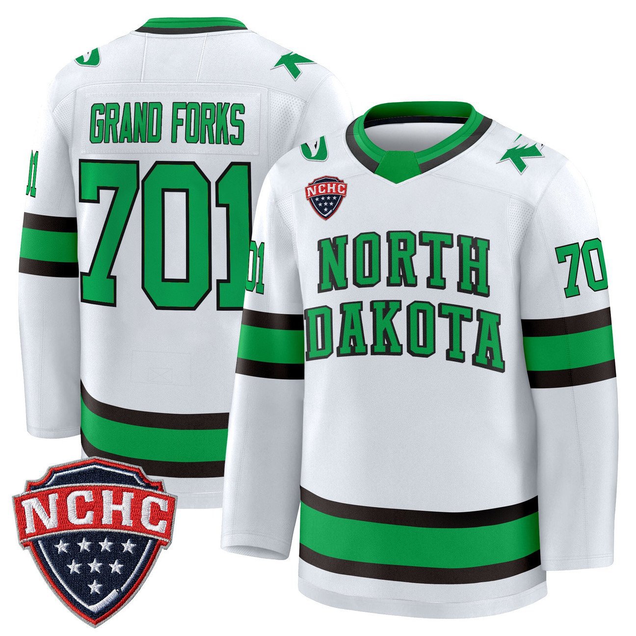 Grand Forks Jersey #701 North Dakota Fighting Hawks 2025-26 Stitched White