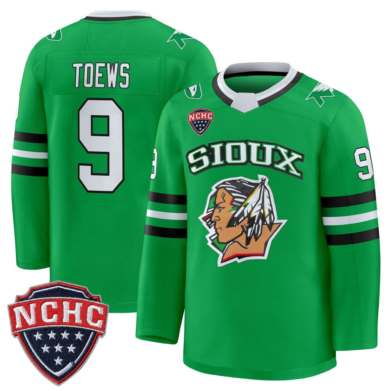 Jonathan Toews Jersey #9 North Dakota Fighting Hawks 2025-26 Stitched Green Limited