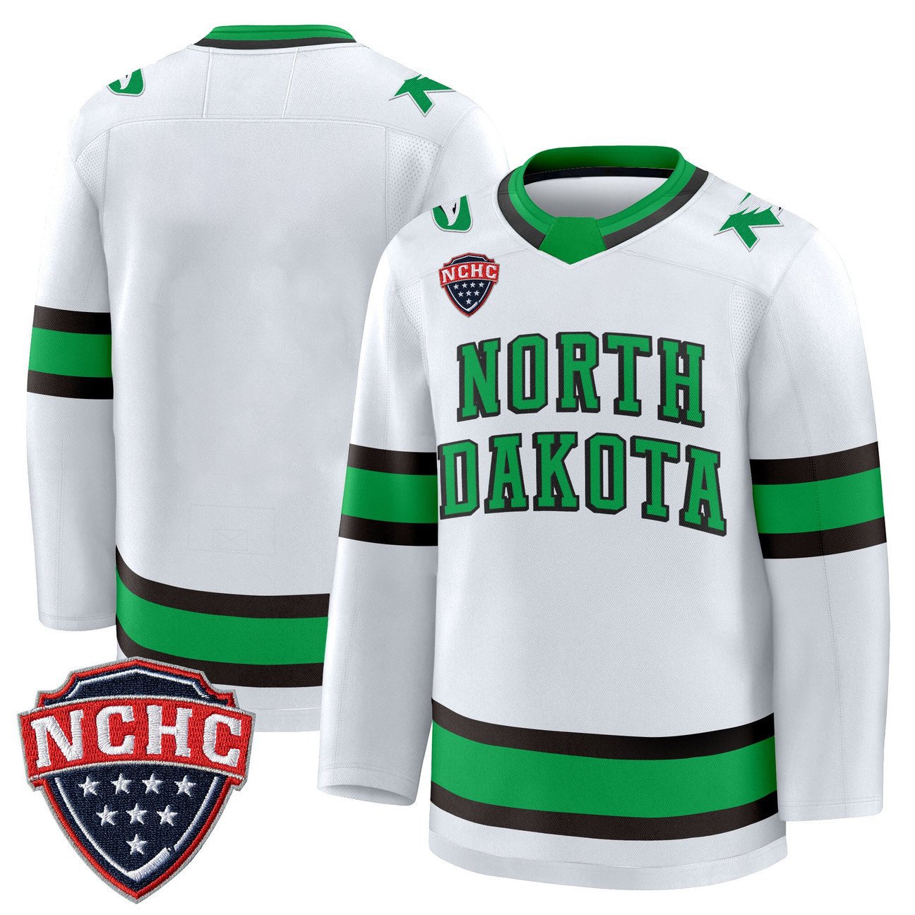 Team Jersey North Dakota Fighting Hawks 2025-26 Premium Stitched White