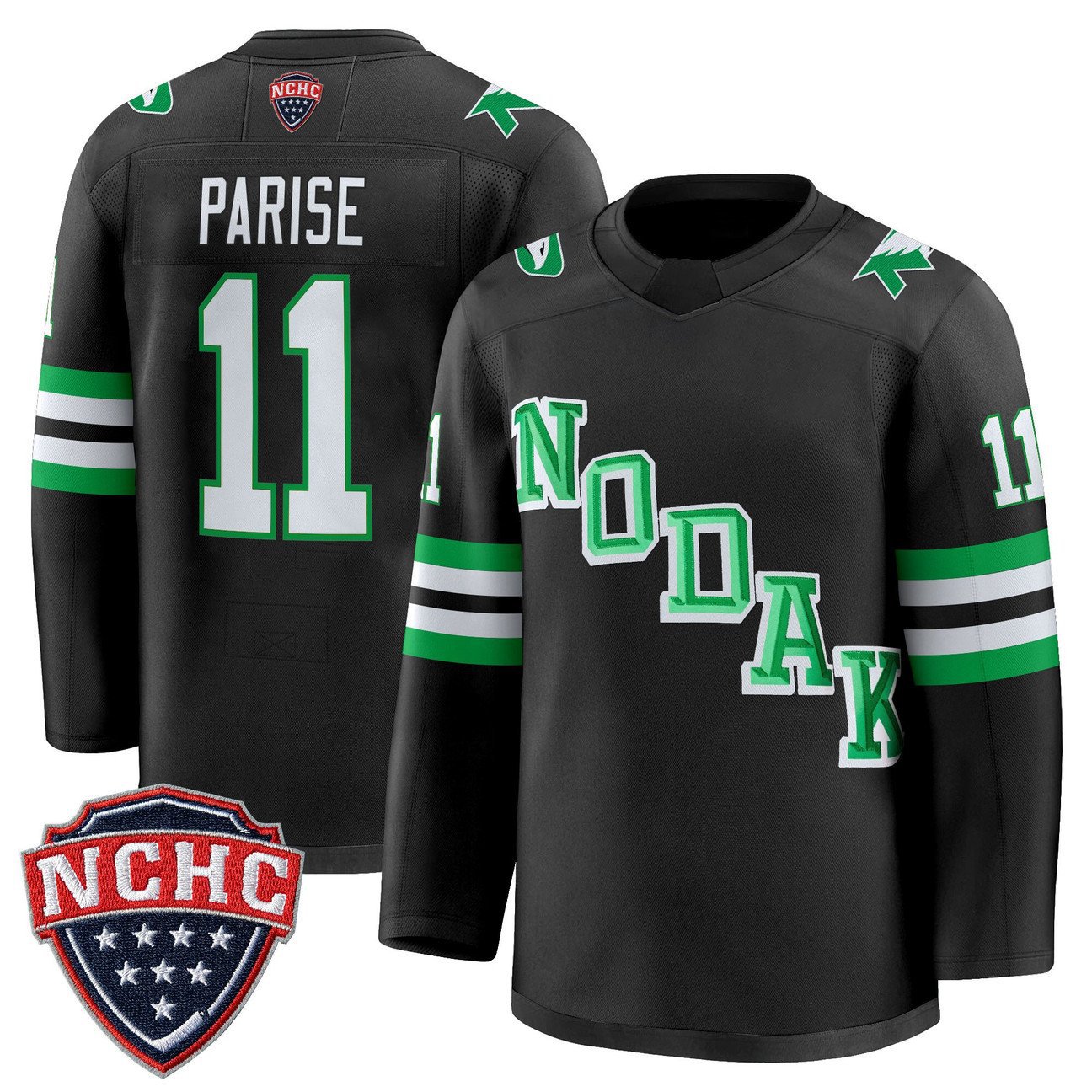 Zach Parise Jersey #11 North Dakota Fighting Hawks 2025-26 Stitched Black