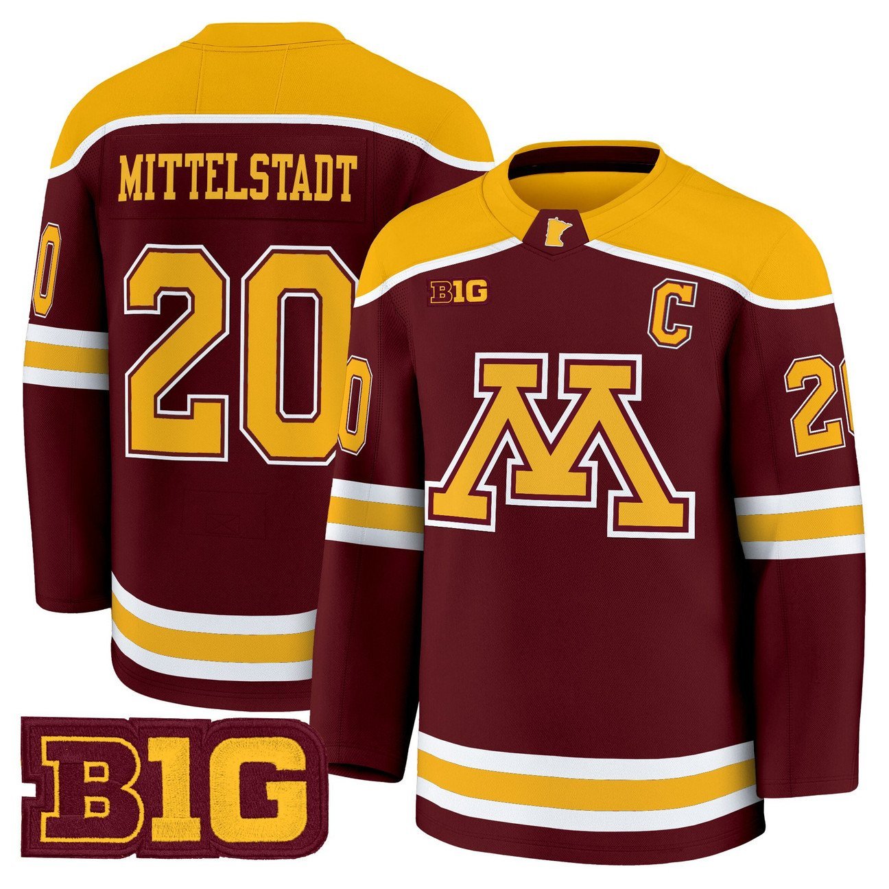 Luke Mittelstadt Jersey #20 Minnesota Golden Gophers 2025-26 Stitched Maroon