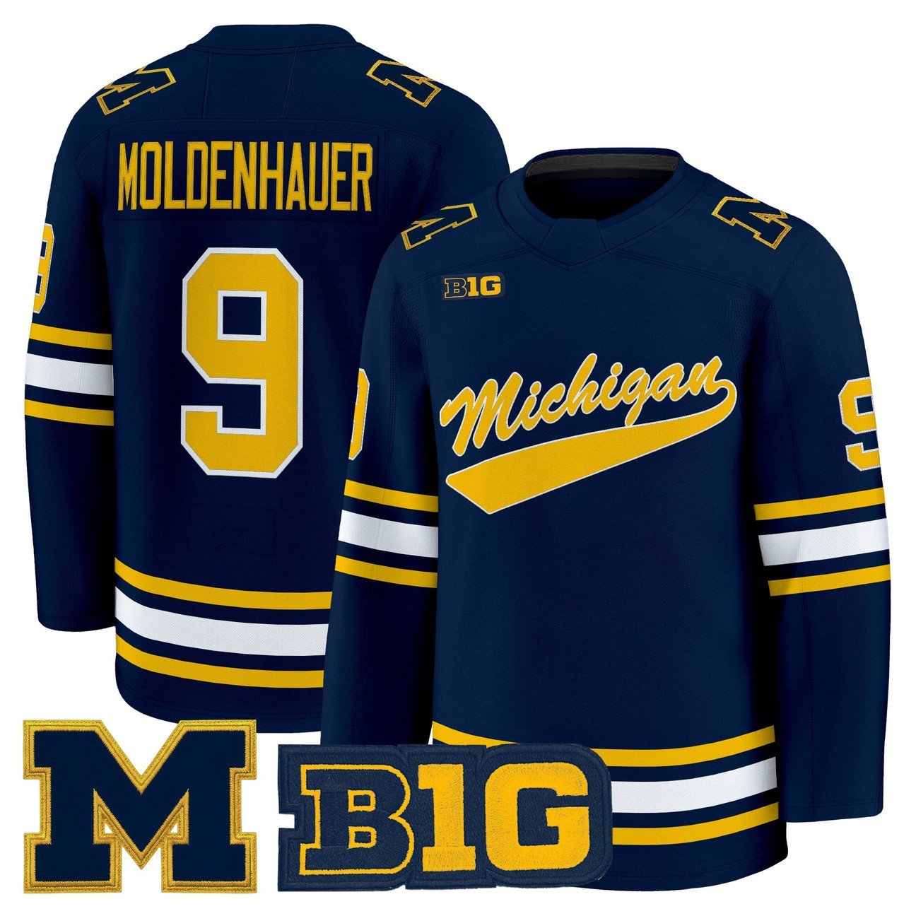 Nick Moldenhauer Jersey #9 Michigan Wolverines 2025-26 Premium Stitched Navy