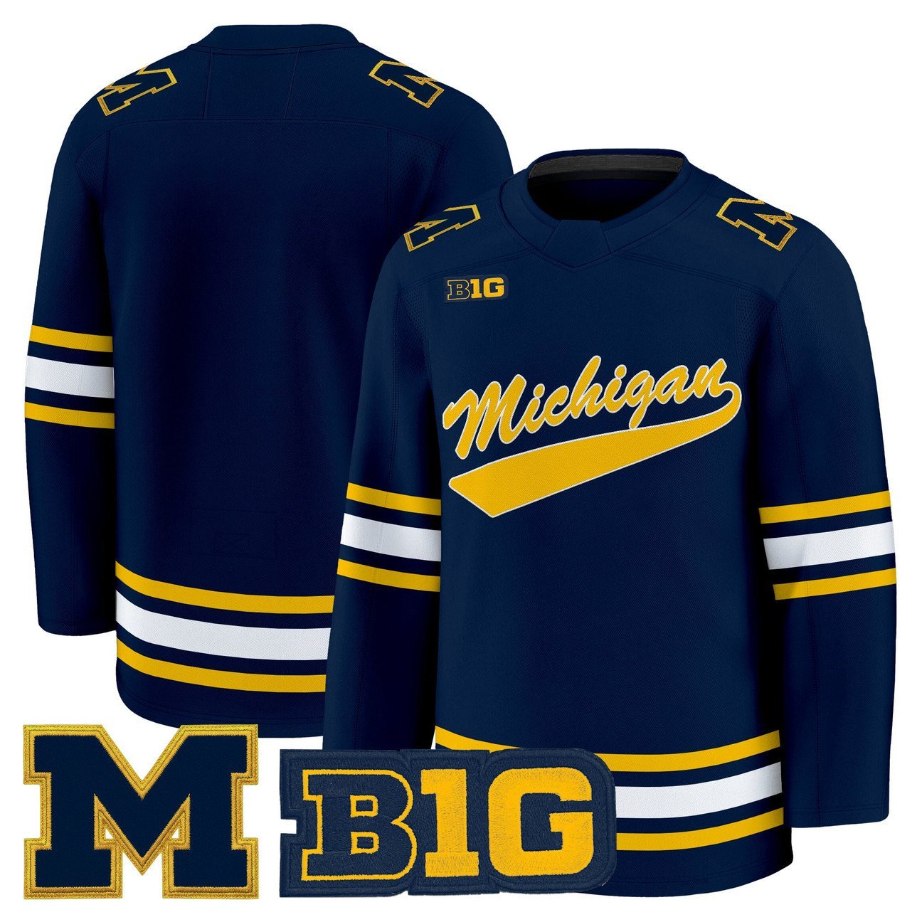 Team Jersey Michigan Wolverines 2025-26 Premium Stitched Navy