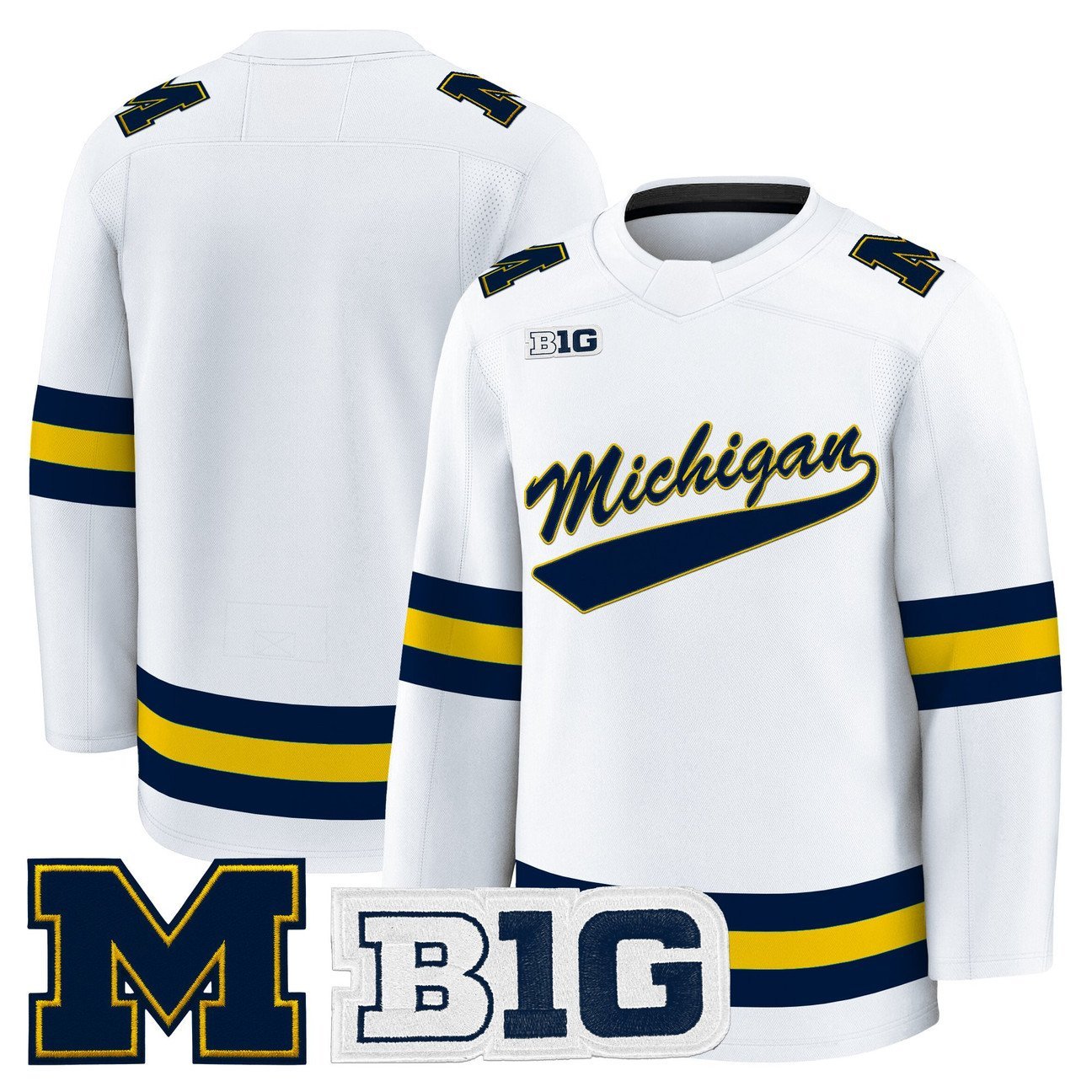 Team Jersey Michigan Wolverines 2025-26 Premium Stitched White