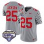 Bo Jackson Jersey #25 Ohio State 2025 Cotton Bowl Patch Stitched Gray