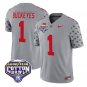 Buckeyes Jersey #1 Ohio State 2025 Cotton Bowl Patch Limited Stitched Gray