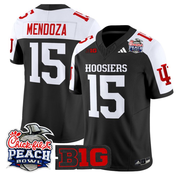 Fernando Mendoza Jersey #15 Indiana Hoosiers 2026 Peach Bowl Stitched Black Alter
