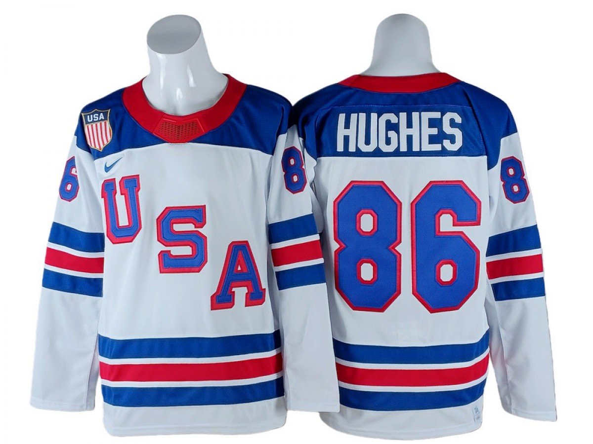 Jack Hughes Jersey #86 Winter Olympics Team USA 2026 Hockey Stitched White