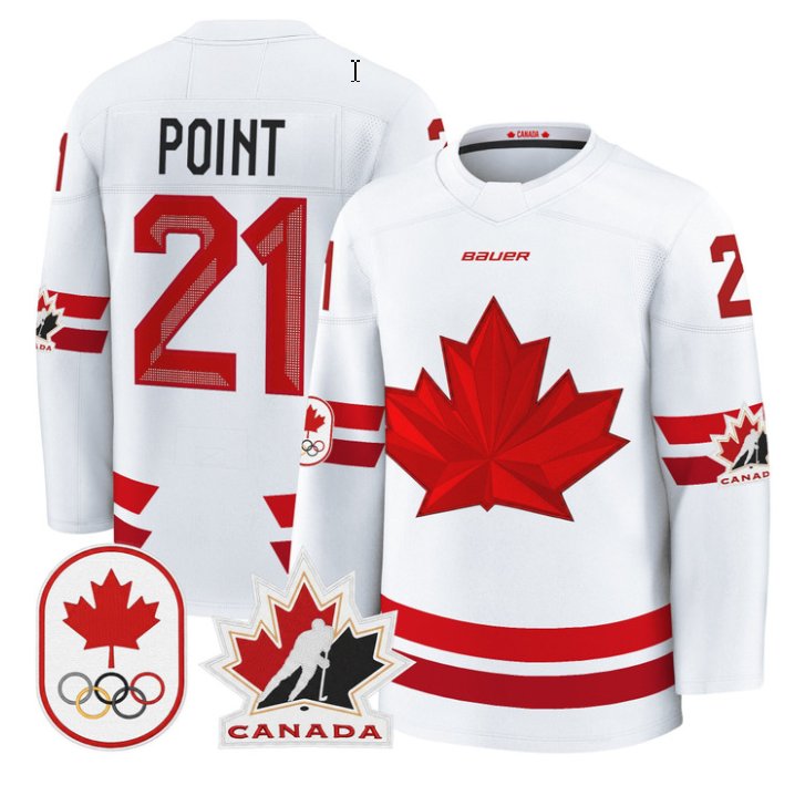 Brayden Point Jersey #21 Canada Olympic 2026 Premium Hockey All Stitched White