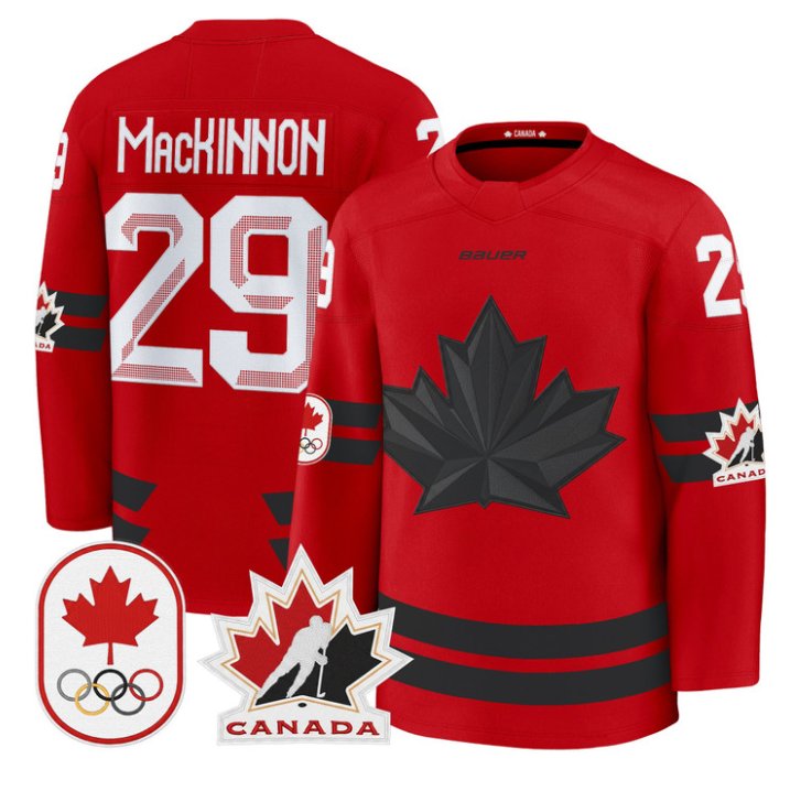 Nathan MacKinnon Jersey #29 Canada Olympic 2026 Premium Hockey Stitched Red