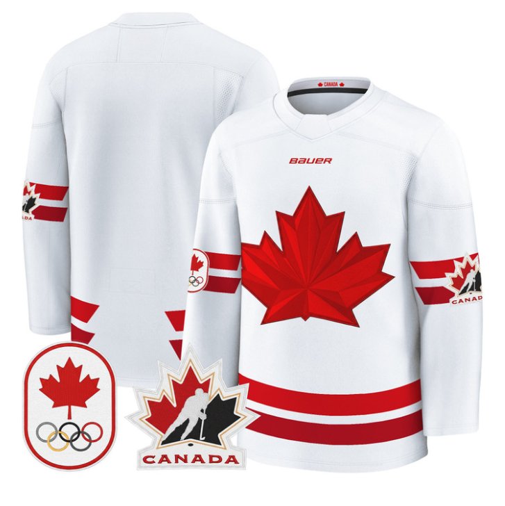 Team Jersey Blank Canada Olympic 2026 Premium Hockey All Stitched White