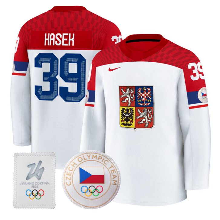 Dominik Hasek Jersey #39 Czechia Olympic 2026 Premium Hockey All Stitched White